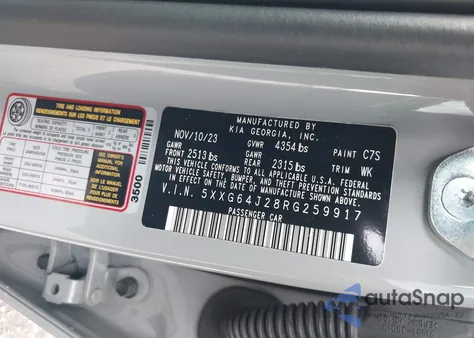 2024 Kia K5 Gt-Line z USA, uszkodzony, nr VIN 5XXG64J28RG259917